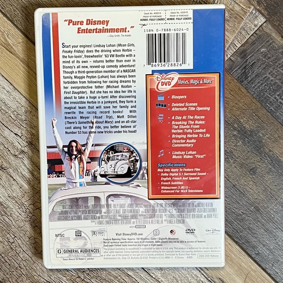 Bernie Fully Loaded Disney DVD - Picture 2 of 3